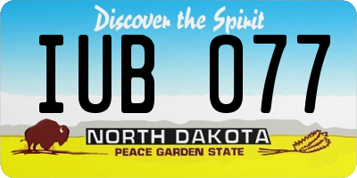 ND license plate IUB077