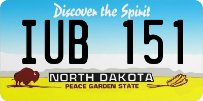 ND license plate IUB151