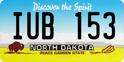 ND license plate IUB153