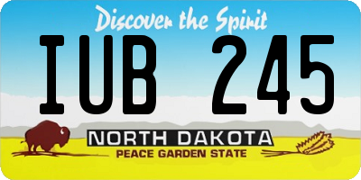 ND license plate IUB245