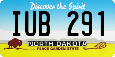 ND license plate IUB291
