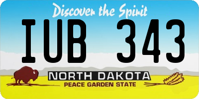 ND license plate IUB343