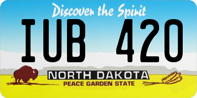 ND license plate IUB420