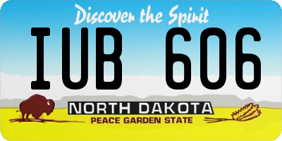 ND license plate IUB606