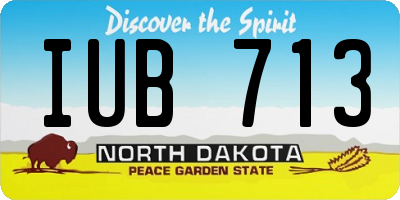 ND license plate IUB713
