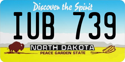ND license plate IUB739