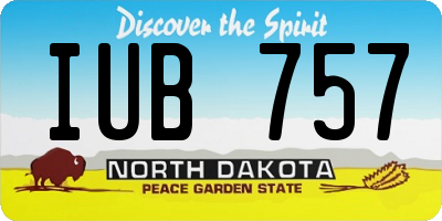 ND license plate IUB757