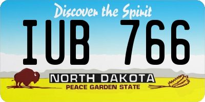 ND license plate IUB766