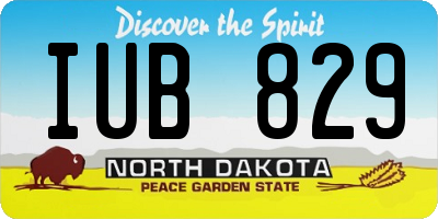 ND license plate IUB829