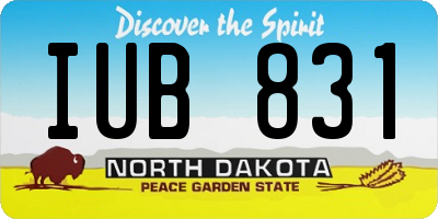 ND license plate IUB831