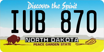 ND license plate IUB870