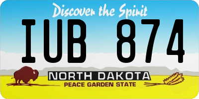 ND license plate IUB874