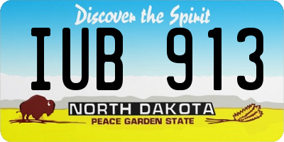 ND license plate IUB913