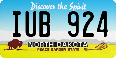 ND license plate IUB924