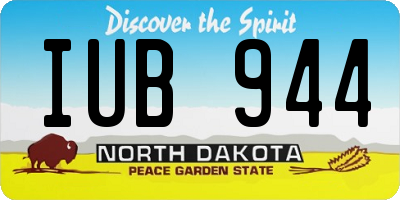ND license plate IUB944