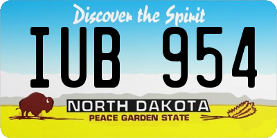 ND license plate IUB954