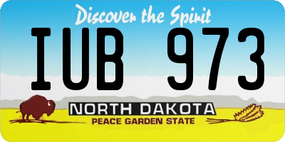 ND license plate IUB973