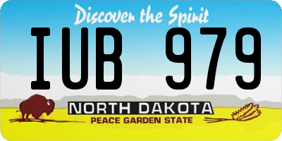 ND license plate IUB979
