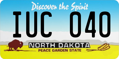 ND license plate IUC040