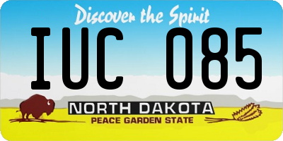 ND license plate IUC085