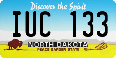 ND license plate IUC133