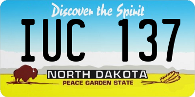 ND license plate IUC137