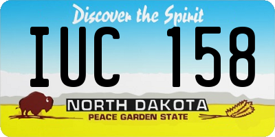 ND license plate IUC158