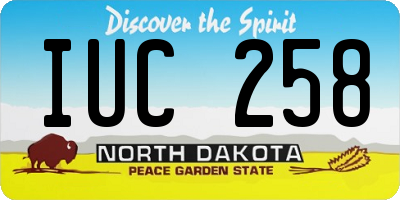 ND license plate IUC258
