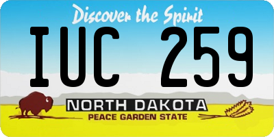 ND license plate IUC259