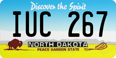 ND license plate IUC267