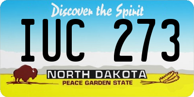ND license plate IUC273