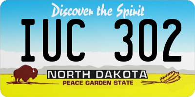 ND license plate IUC302