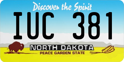 ND license plate IUC381