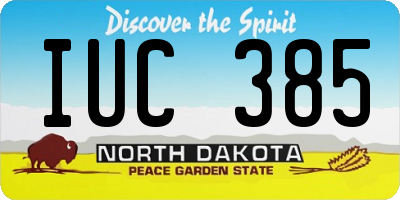 ND license plate IUC385