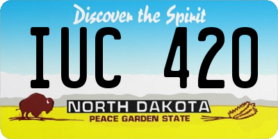 ND license plate IUC420