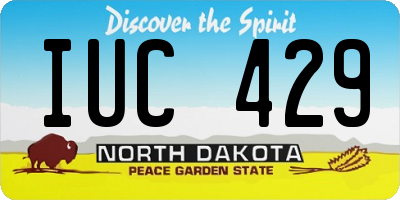 ND license plate IUC429
