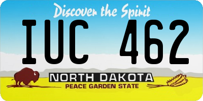 ND license plate IUC462