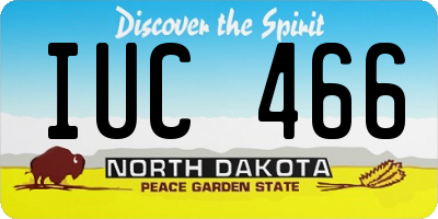 ND license plate IUC466
