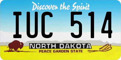 ND license plate IUC514