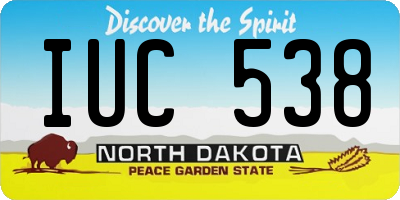 ND license plate IUC538