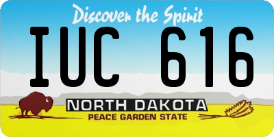 ND license plate IUC616