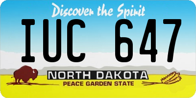 ND license plate IUC647