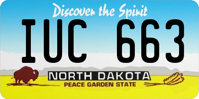 ND license plate IUC663