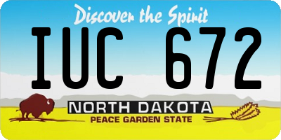 ND license plate IUC672