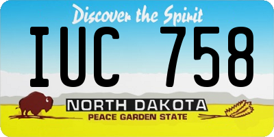 ND license plate IUC758