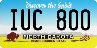 ND license plate IUC800