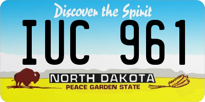ND license plate IUC961