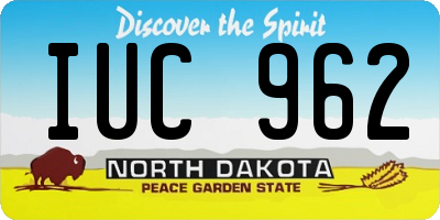 ND license plate IUC962