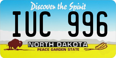 ND license plate IUC996
