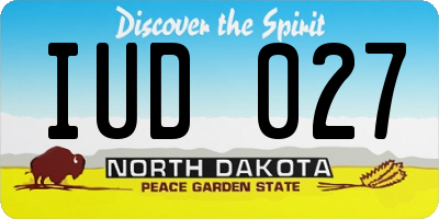 ND license plate IUD027